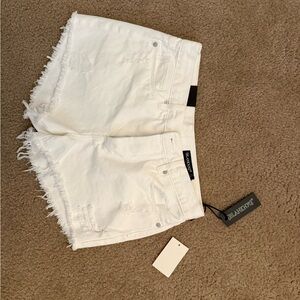 White Distressed Women's Shorts